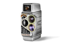  a fine art print of a Bell & Howell Autoset Turret retro cine camera on white